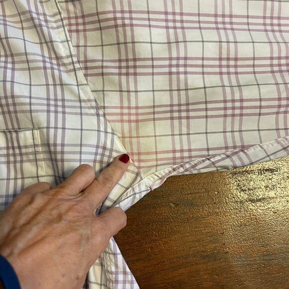 Burberry Men's Dress Button Down Plaid Shirt Size Large Made in USA - Picture 7 of 11